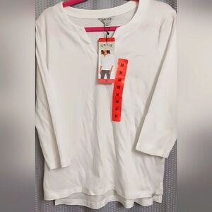 BRAND NEW W/TAGS WOMEN'S 3/4 SLEEVE WHITE SHIRT ORVIS SIZE M